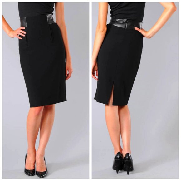 Black Halo Dresses & Skirts - BLACK HALO USA Lamb Skin Leather Pencil Skirt